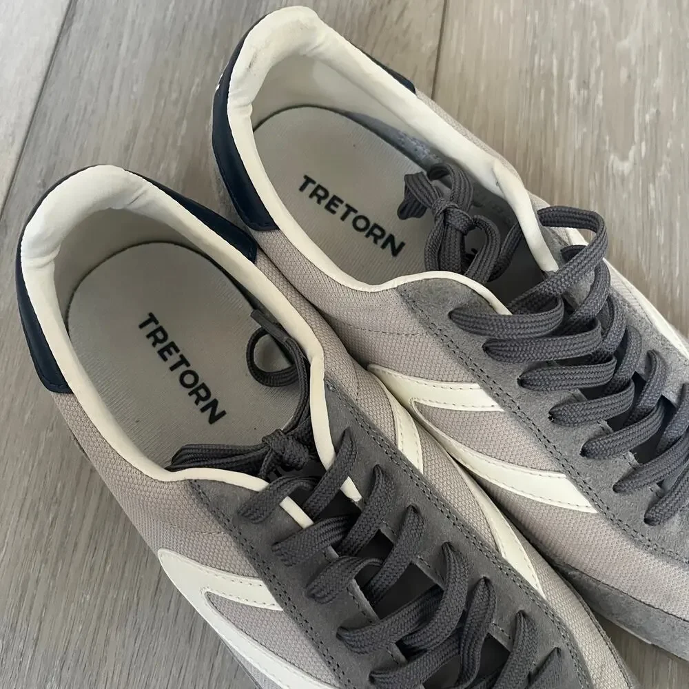 Anthro Tretorn Rawlins 2.0 Sneakers Women's SZ 11 Gray Navy Lace Up Suede